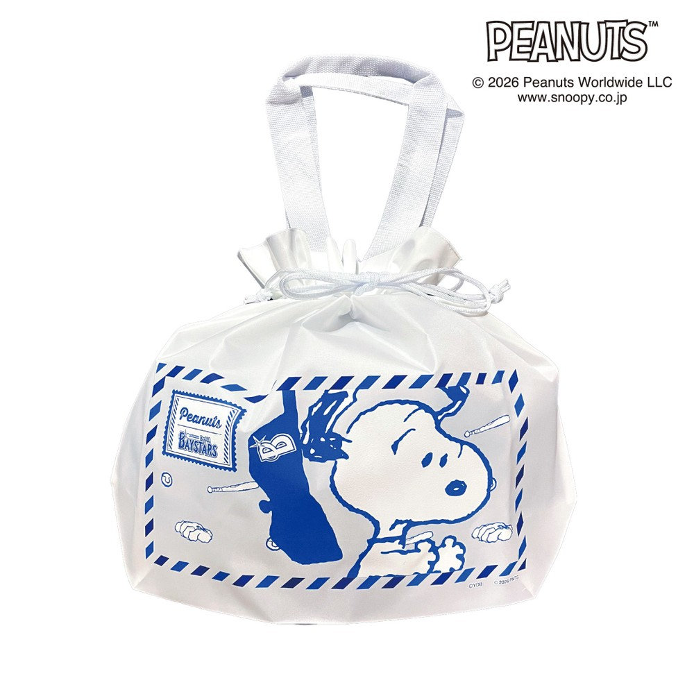 横浜DeNAベイスターズ×SNOOPY/絞り巾着トートバッグ（4571651525137
