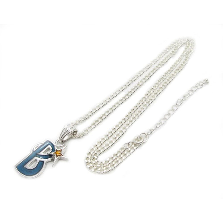 メンズシルバーネックレス/ブルー/Bシンボル（4582618867948