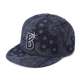 NEW ERA/9FIFTY/インディゴデニムペイズリー/Bシンボル/ネイビー