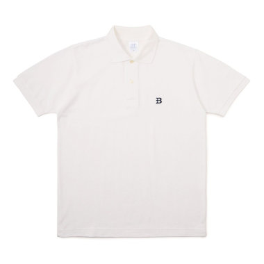 【+B】/ロゴ刺繍ポロシャツ, ホワイト, M