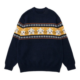 フェイス柄ニット/DB.スターマン/ネイビー