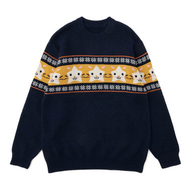 フェイス柄ニット/DB.スターマン/ネイビー