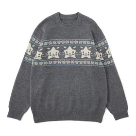 フェイス柄ニット/DB.スターマン/グレー