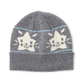 フェイス柄ニットキャップ/DB.スターマン/グレー