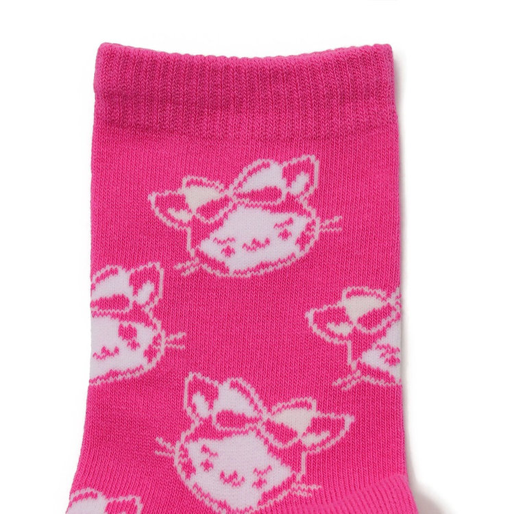 フェイス総柄ソックス/ピンク/23-25cm/DB.キララ