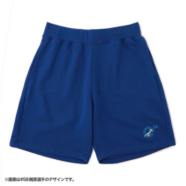 【8月下旬頃より順次お届け】シルエット刺繍/ハーフパンツ/ブルー