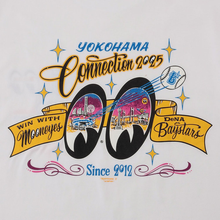 横浜DeNAベイスターズ×MOONEYES/ビンテージTシャツ Lサイズ 横浜DeNAベイスターズ×MOONEYES/ビンテージTシャツ Lサイズ