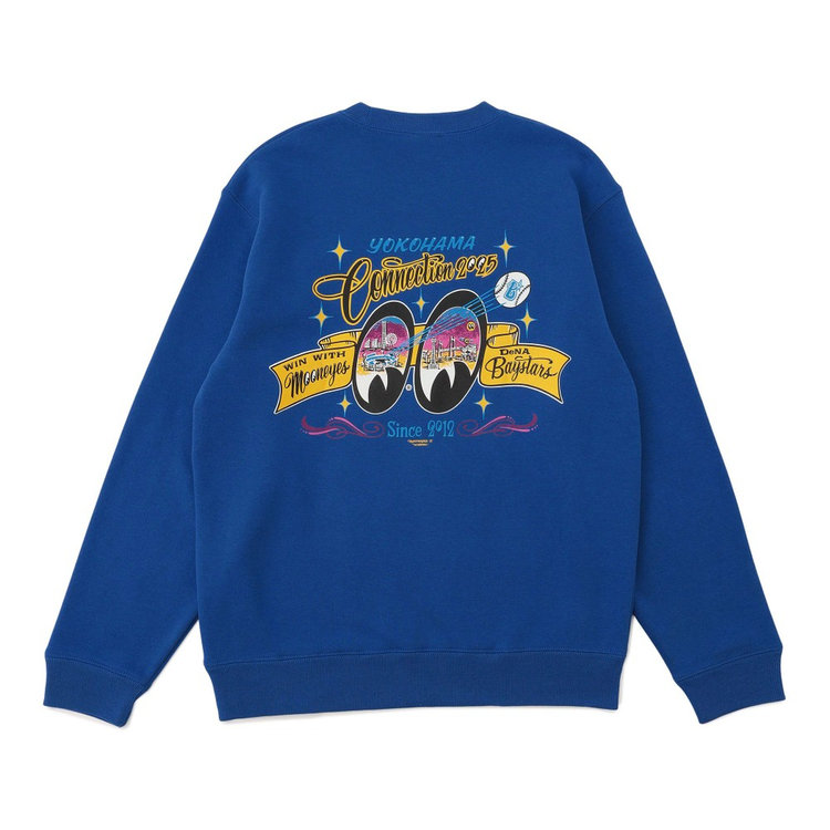 DeNAベイスターズロゴ入り トレーナー 横浜DeNAベイスターズ×MOONEYES/スウェットクルー