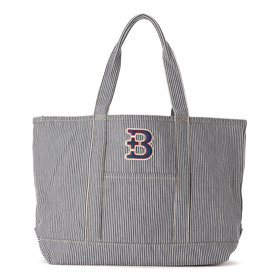 【+B】/ワッペン/ビッグトート/ストライプ