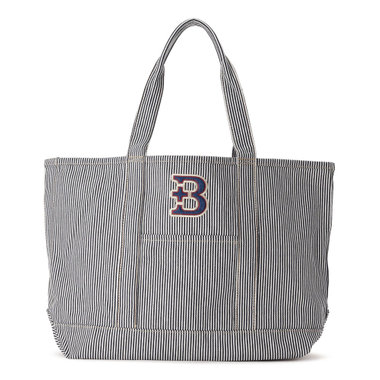 【+B】/ワッペン/ビッグトート/ストライプ