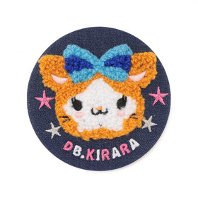 デニム刺繍缶バッジ/DB.キララ