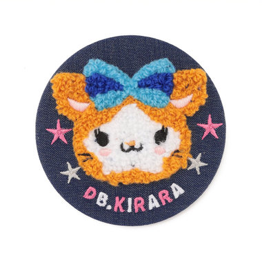 デニム刺繍缶バッジ/DB.キララ