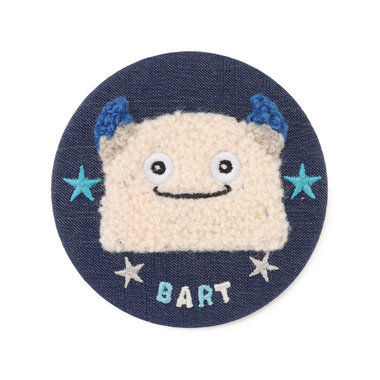 デニム刺繍缶バッジ/BART
