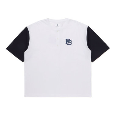 【+B】/ヘンリーネックベースボールTシャツ
