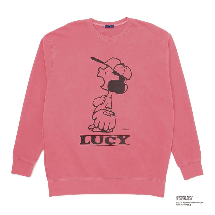 【+B】/PEANUTS/スウェットクルー/LUCY, ピンク, M