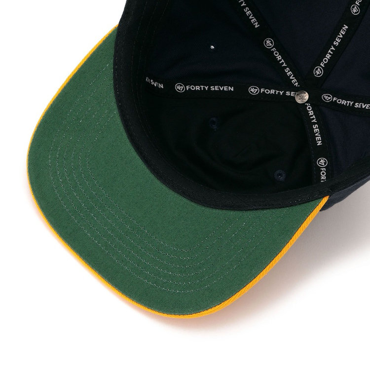 HUFNEXUSセブンキャップ野村ダービー 47/CAPTAIN RF/バーンサイド/ネイビー×イエロー