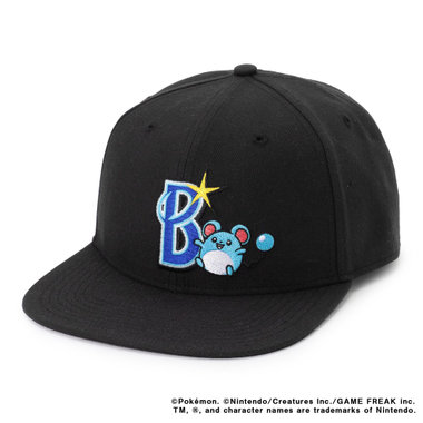 【9月末頃より順次お届け】ポケモンベースボールフェスタ2026/フラットバイザーキャップ/マリル/ブラック