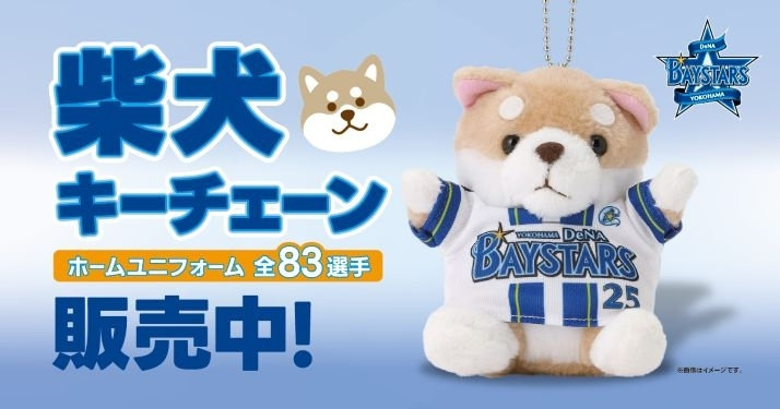 ☆BAYSTORE ONLINE限定☆全選手・監督・DB.スターマン・DB.キララから選べるHOMEユニフォームを着用した柴犬キーチェーン